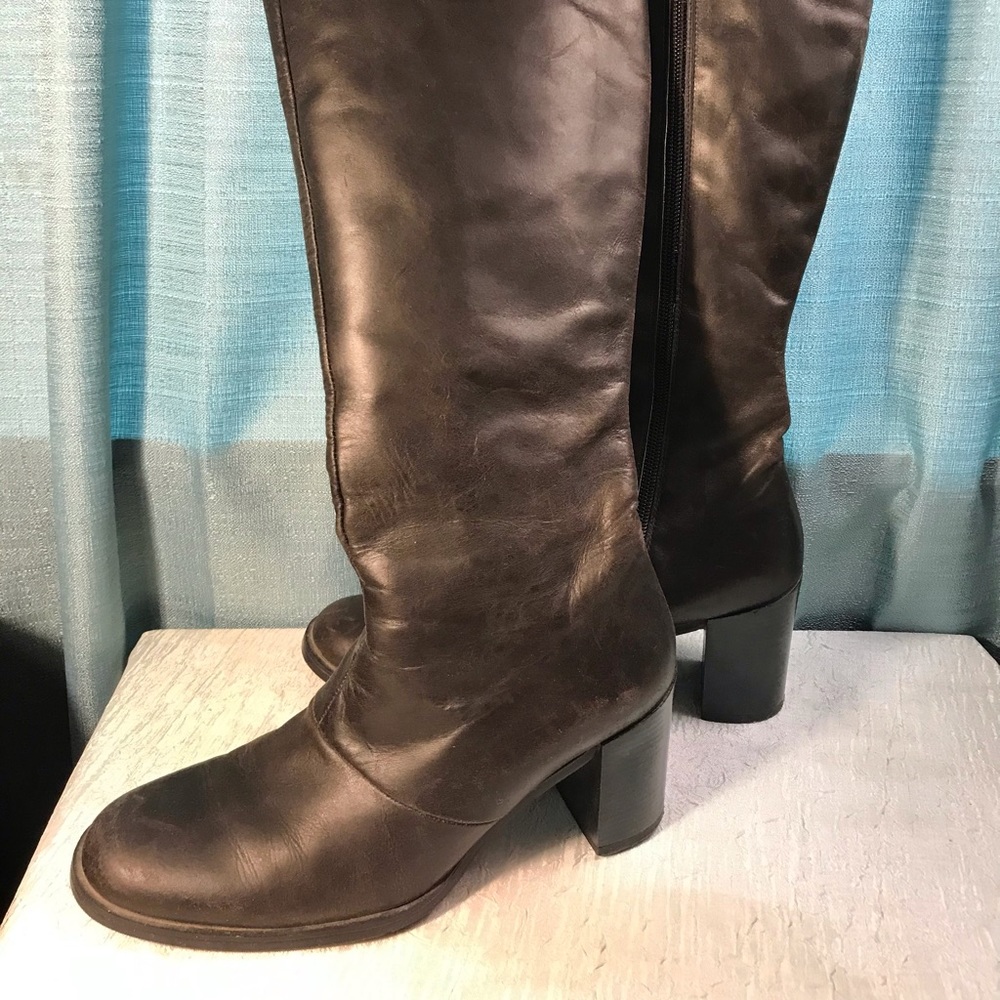 Vintage American Eagle Knee High Zip Up Boots Sz 8 made in Italy